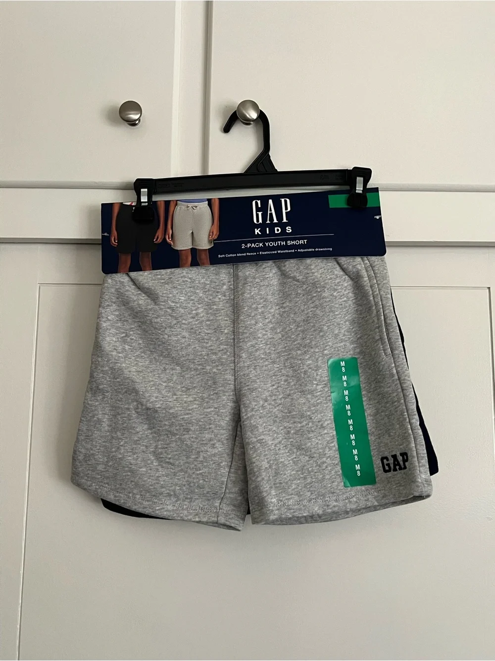 GAP Kids Heather Gray & Navy Athletic Shorts 2-Pack Youth Size M-8 NWT